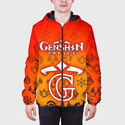 Куртка с капюшоном мужская GENSHIN IMPACT, цвет: 3D-черный — фото 2