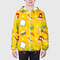 Куртка с капюшоном мужская Фастфуд, цвет: 3D-белый — фото 2