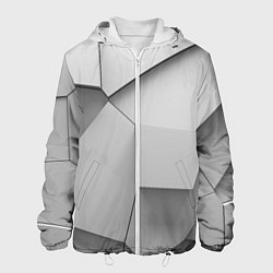 Куртка с капюшоном мужская Осколки плитки, цвет: 3D-белый