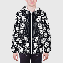 Куртка с капюшоном мужская Анонимусы надбисиси линии, цвет: 3D-белый — фото 2