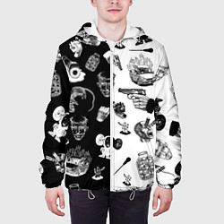 Куртка с капюшоном мужская КРОВОСТОК ТАТУИРОВКИ ЧБ, цвет: 3D-белый — фото 2