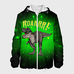 Куртка с капюшоном мужская Roarrr! Динозавр T-rex, цвет: 3D-белый