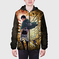 Куртка с капюшоном мужская Грозный солдат Эрен, цвет: 3D-черный — фото 2