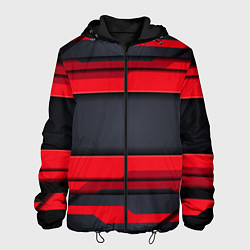 Куртка с капюшоном мужская Red and Black 3D abstract, цвет: 3D-черный