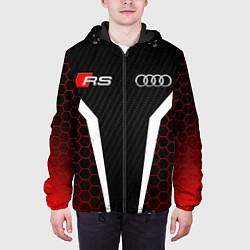 Куртка с капюшоном мужская AUDI RS АУДИ РС МЕТАЛЛ, цвет: 3D-черный — фото 2