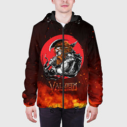 Куртка с капюшоном мужская Valheim огненный викинг, цвет: 3D-черный — фото 2