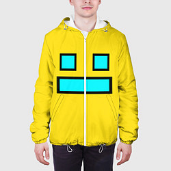 Куртка с капюшоном мужская Geometry Dash: Smile, цвет: 3D-белый — фото 2
