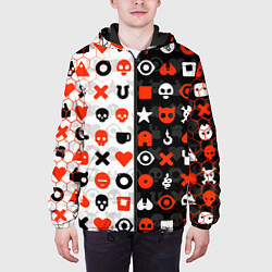 Куртка с капюшоном мужская ЛЮБОВЬ СМЕРТЬ И РОБОТЫ УЗОР, цвет: 3D-черный — фото 2