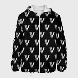 Куртка с капюшоном мужская Викинги Лого Паттерн Vikings Pattern Z, цвет: 3D-белый