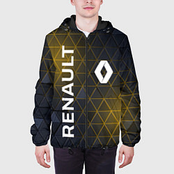 Куртка с капюшоном мужская RENAULT РЕНО ЖЕЛТАЯ ГЕОМЕТРИЯ, цвет: 3D-черный — фото 2
