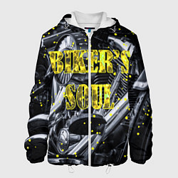 Куртка с капюшоном мужская Bikers Soul Душа байкера, цвет: 3D-белый