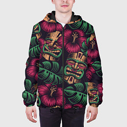 Куртка с капюшоном мужская Тропический, цвет: 3D-черный — фото 2