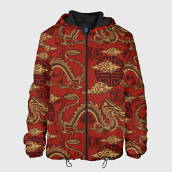 Куртка с капюшоном мужская Дракон, цвет: 3D-черный