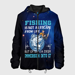 Куртка с капюшоном мужская FISHING PLANET Рыбалка, цвет: 3D-черный