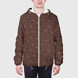 Куртка с капюшоном мужская The Binding of Isaac small pattern, цвет: 3D-белый — фото 2