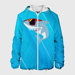 Куртка с капюшоном мужская Акула в очках, цвет: 3D-белый