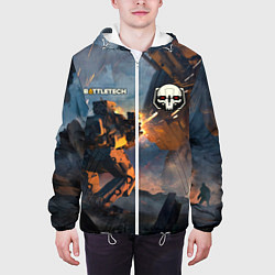 Куртка с капюшоном мужская Battletech warrior, цвет: 3D-белый — фото 2