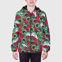 Куртка с капюшоном мужская РЭКИ КЯН ПАТТЕРН SK8, цвет: 3D-черный — фото 2