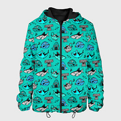 Куртка с капюшоном мужская Морские рыбки, цвет: 3D-черный