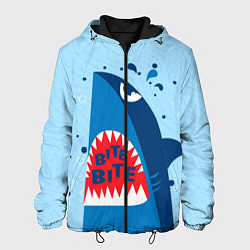 Куртка с капюшоном мужская Акула bite, цвет: 3D-черный