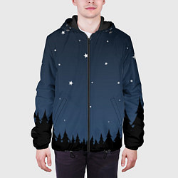 Куртка с капюшоном мужская Ночное небо, цвет: 3D-черный — фото 2