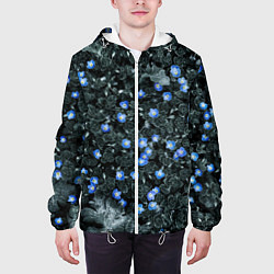 Куртка с капюшоном мужская Маленькие ЦветЫ, цвет: 3D-белый — фото 2
