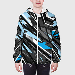 Куртка с капюшоном мужская Текстура Линия Движение, цвет: 3D-белый — фото 2