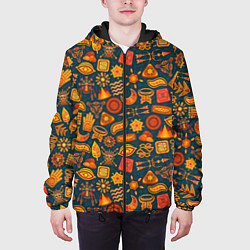 Куртка с капюшоном мужская Узор из бактерий и не только, цвет: 3D-черный — фото 2