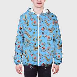 Куртка с капюшоном мужская Кролик и Синичка, цвет: 3D-белый — фото 2