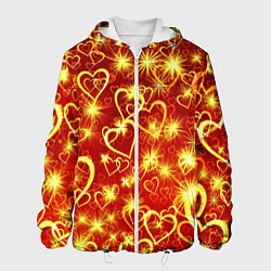 Куртка с капюшоном мужская Любовный взрыв, цвет: 3D-белый