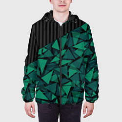 Куртка с капюшоном мужская Геометрический узор, цвет: 3D-черный — фото 2
