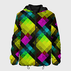 Куртка с капюшоном мужская Абстрактный разноцветный узор, цвет: 3D-черный