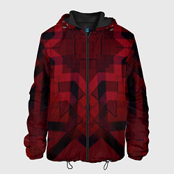 Куртка с капюшоном мужская Темно-красный геометрический, цвет: 3D-черный