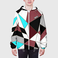 Куртка с капюшоном мужская Геометрический узор, цвет: 3D-белый — фото 2