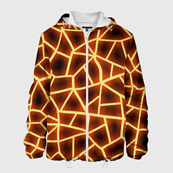 Куртка с капюшоном мужская Огненная геометрия, цвет: 3D-белый