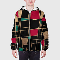 Куртка с капюшоном мужская Модный абстрактный узор, цвет: 3D-белый — фото 2