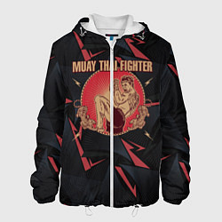 Куртка с капюшоном мужская MUAY THAI FIGHTER, цвет: 3D-белый