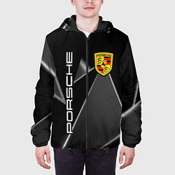 Куртка с капюшоном мужская Порше Porsche, цвет: 3D-черный — фото 2