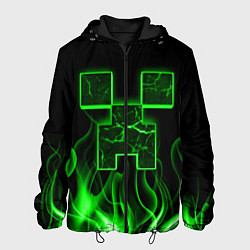 Куртка с капюшоном мужская MINECRAFT TEXTURE FIRE, цвет: 3D-черный