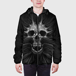 Куртка с капюшоном мужская ЧЕРЕП С КЛЫКАМИ, цвет: 3D-черный — фото 2