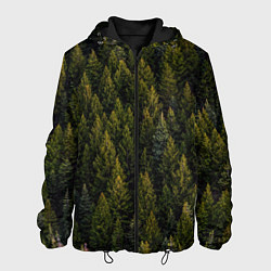 Куртка с капюшоном мужская Лес вечный, цвет: 3D-черный