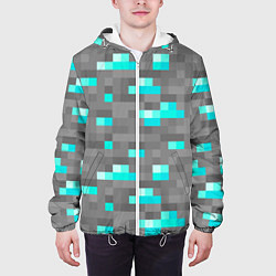 Куртка с капюшоном мужская Алмазы, цвет: 3D-белый — фото 2