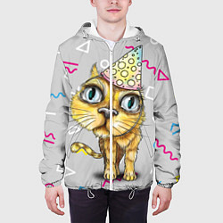 Куртка с капюшоном мужская Котик, цвет: 3D-белый — фото 2