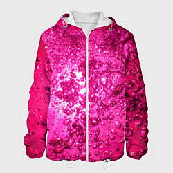 Куртка с капюшоном мужская Розовые Пузырьки, цвет: 3D-белый
