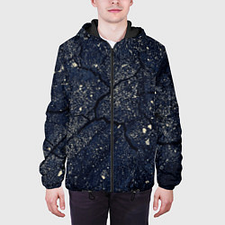 Куртка с капюшоном мужская Трещинаразлом, цвет: 3D-черный — фото 2