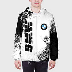 Куртка с капюшоном мужская BMW БМВ РАЗРЕЗАННОЕ ЛОГО, цвет: 3D-белый — фото 2