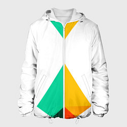 Куртка с капюшоном мужская Треугольники, цвет: 3D-белый
