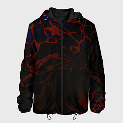 Куртка с капюшоном мужская Извержение Вулкана Лава, цвет: 3D-черный