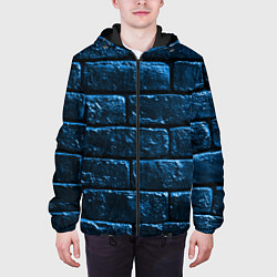 Куртка с капюшоном мужская Неоновая, кирпичная стена, цвет: 3D-черный — фото 2