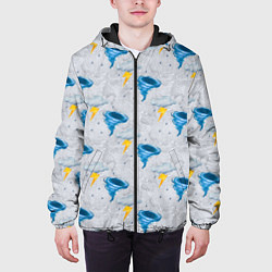 Куртка с капюшоном мужская Вихрь - ураган, цвет: 3D-черный — фото 2